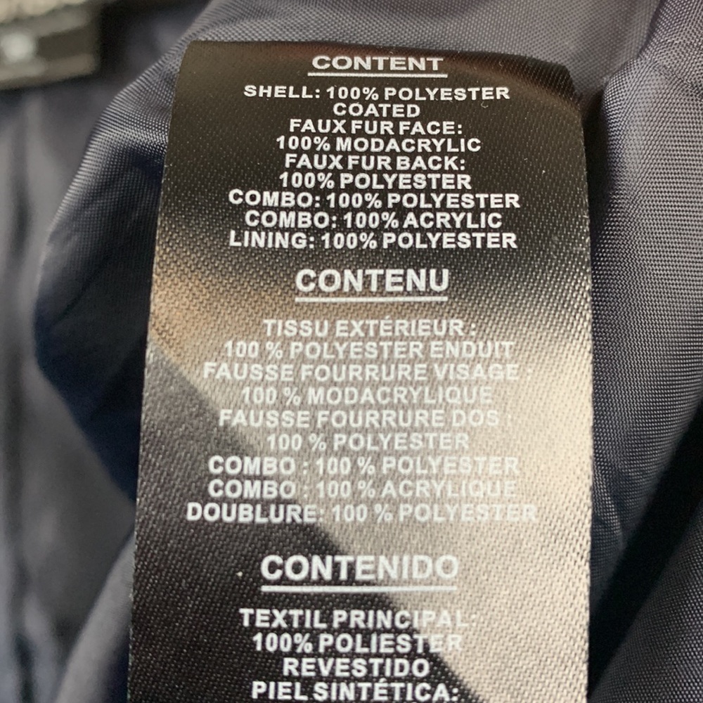 Kensie Quilted Faux Fur Hoodie Puffer Jacket Size Medium NWT Navy - Picture 7 of 12